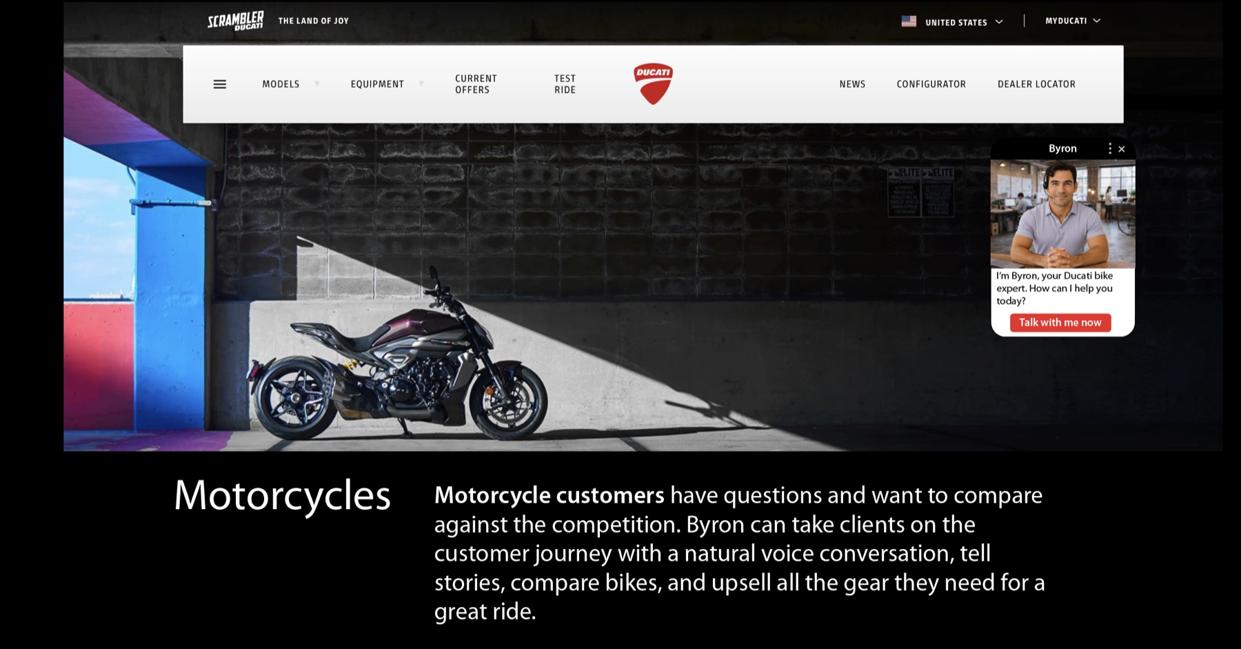 Byron as a Ducati bike expert — Motorcycles