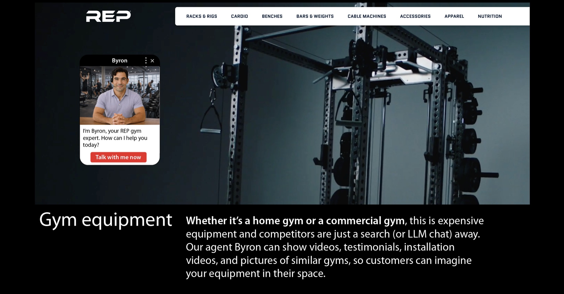 Byron on REP — Gym equipment